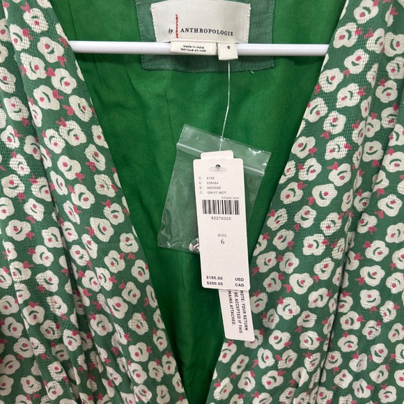 Anthropologie green floral maxi dress - Picture 2 of 3